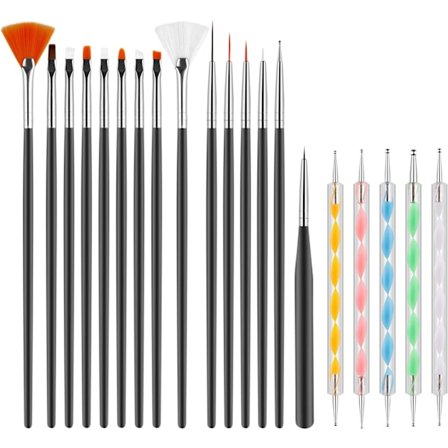 Svart neglebørster Nail Art Design Børster Akryl Nail Art Pensel