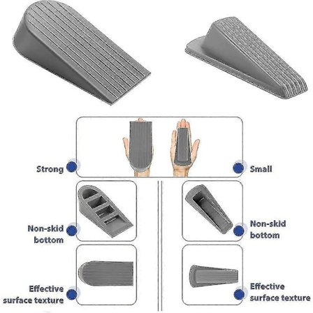 Svart Extra Stor Dörrstopp, Hög 4,3 cm Stor Dörrstopp För Golvgummi
