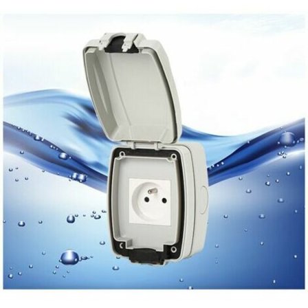 IP66 vanntett utendørs stikkontakt, støvtett veggkontakt, innendørs og utendørs hageveggkontakt (enkel stikkontakt)