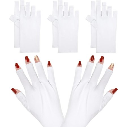 Neglehandsker UV-beskyttelseshandsker Fingerløse handsker Manicure Gel N