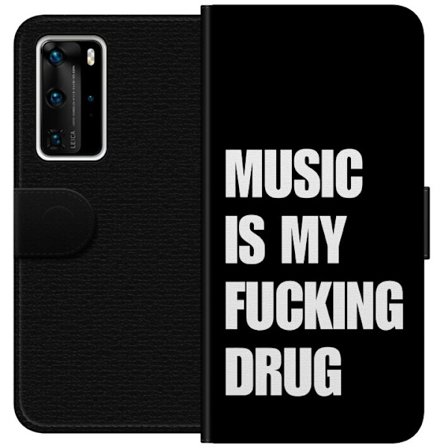 Kompatibelt Plånboksfodral till Huawei Huawei P40 Pro Tydlig svart bakgrund med starkt vit text som uttrycker passion för musik i ett kraftfullt och