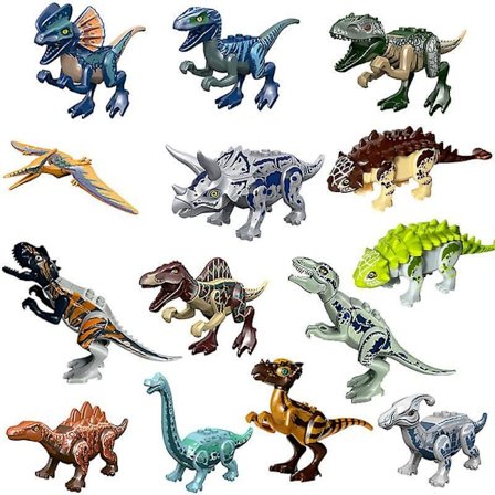 14pcs Jurassic Dinosaur Ankylosaurus Building Block Toy Assembled Kids Toys