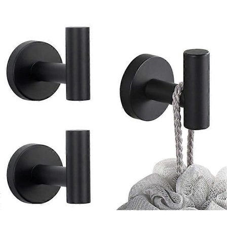 Väggkrok Rostfritt Stål Klädkrokar Silver Svart Självhäftande Nyckelhanddukshållare för Badrum Kök (Fww)