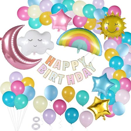 Regnbue bursdagspynt sett, regnbue ballong bursdag, bursdagspynt KLB