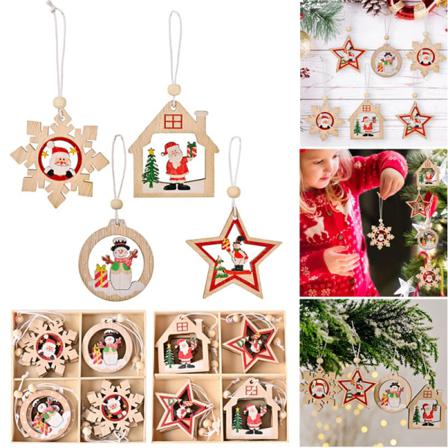 12st Julträhängen Xmas Julgransprydnader