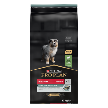 Purina Pro Plan - Puppy Sensitive Digestion Medium Lamb tørrfôr til valper 12 kg - Hund - Hundefôr & hundemat - Tørrfôr for hund - ZOO.no