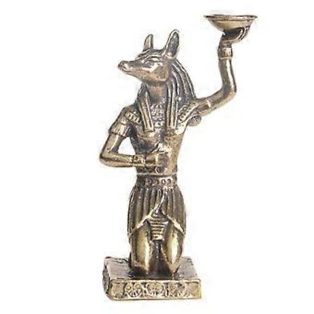 Antikk Egyptisk Dekor Anubis Figur Messing Statue Bordarrangement Gullfarget 6.20X3.50X2.40CM 1 stk