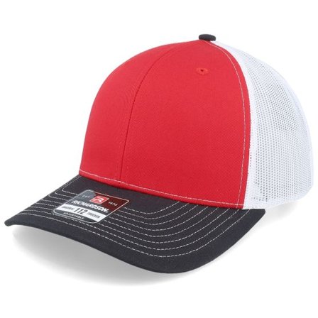 Richardson - Röd trucker Keps - 112 Tri Red/White/Black Trucker @ Hatstore