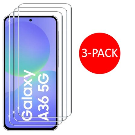 3-pak Samsung Galaxy A36 Skærmbeskytter Hærdet Glas Premium