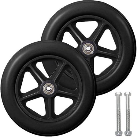 8 tuuman etupyörä, 2 kpl pyörätuolin varaosapyörät, liukumaton kiinteä rengas, 190 mm harmaa mustamusta