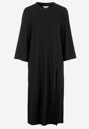 Cellbes of Sweden - Ribbad trikåklänning med hög slits - svart - för damer - 46/48