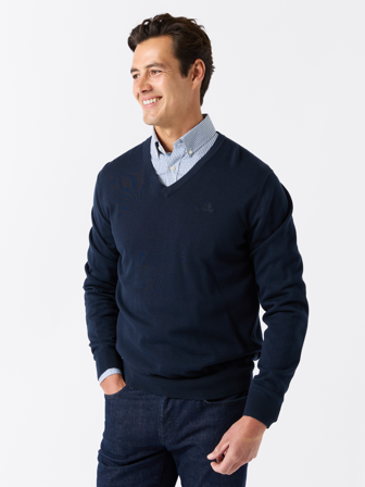 Jean Paul - Gerard v-neck - Herre - Blå - Gensere - S