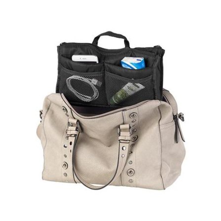 Handväska organiserare 26 x 16 x 8 cm - 13 fack - svart färg