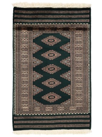 Pakistan Bokhara 3Ply Tæppe 80X125 Sort/Brun Uld, Pakistan