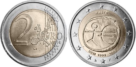 Malta 2009 - 10 år for Den Økonomiske og Monetære Union - 2 euro mønt