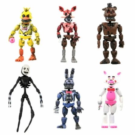 6-pack Fnaf Five Nights At Freddy Spelfigurer Leksaker Skrivbordsdekorationer Samlarobjekt Dockor Barnpresent