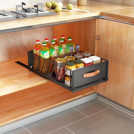 Kjøkkenskuffer med skyvedører, skuffesystem for skap, nettingoppbevaring
