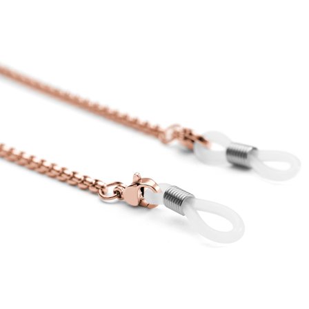 Catena per occhiali da sole a scatola in acciaio inossidabile color oro rosa per uomini - Cinturini per occhiali