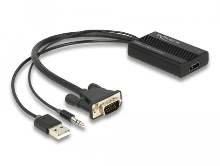 Delock adapter for strøm/lyd/video - 25 cm