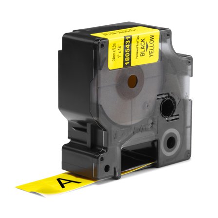 DYMO Rhino 24 mm Vinyl Black on Yellow