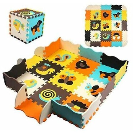 Pussel Baby Foam Mat med staket, 25 bitar Heavy Duty Play Mat för barn, siffror (djur)