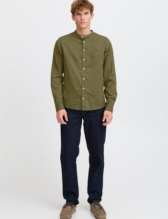 Casual Friday Cfanton 0053 Cc Ls Linen Mix Shirt - Khaki green - M