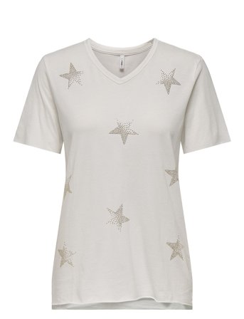 ONLY | Onllucy Life Star S/S V-Neck Cs Top | S