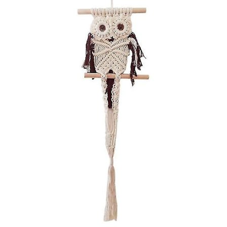 Ugglor Väggbonad Hängande Kruka Repnät Macrame Växt Hängare Kaffe