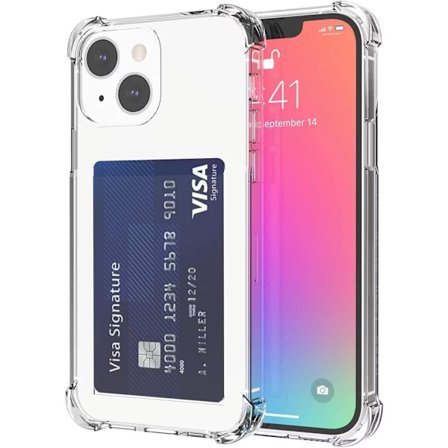 iPhone 12 Mini Transparent iPhone Skal med Korthållare