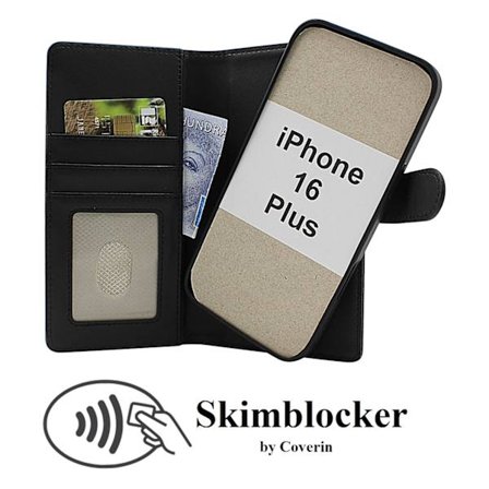 Skimblocker iPhone 16 Plus Magnet Plånboksfodral