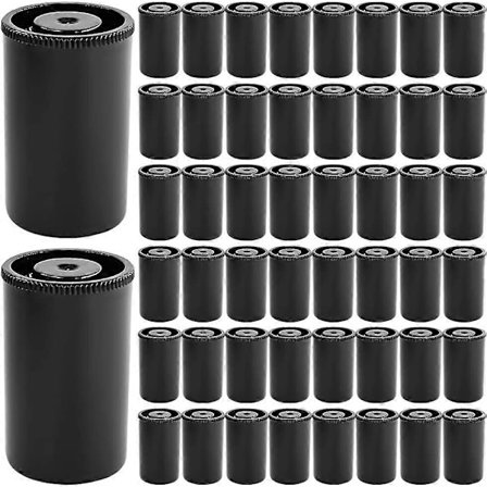 Förpackning med 50 Små Plastburkar med Lock för Förvaring av Delar (Svart)