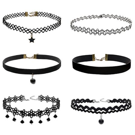 6 STK Kvinder Sort Velvet Choker Halskæde Girl Lace Choker Neckl