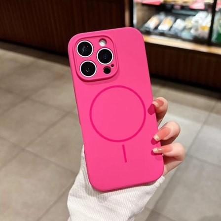 Fodral för iPhone 17 Pro Max fluorescerande pulver flytande silikon magnetiskt fallskyddsfodral