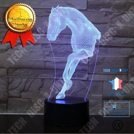 Bordslampa - TD - Häst 3D - 7 Färger - Fjärrkontroll - Optisk Illusion