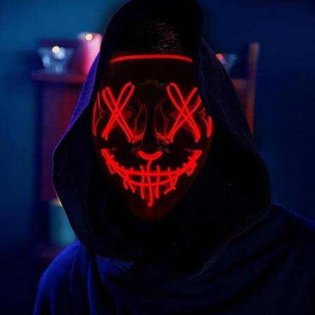 Mask Halloweenmasker Kostume Renselsesmaske Cosplay Halloweengaver - Lysende Maske Cosplay, Halloweenkostumer til Mænd Voksne Børn Drenge