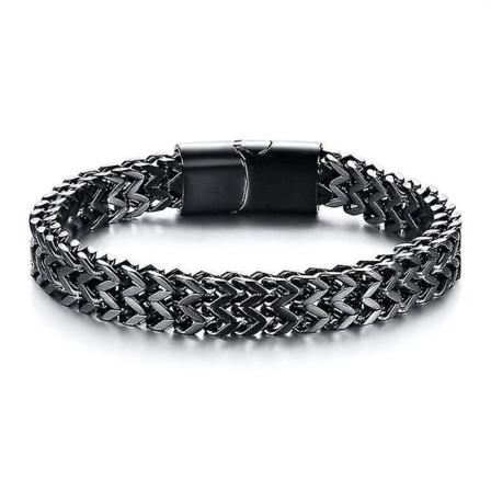 Høj kvalitet rustfrit stål flettet armbånd bangle mænd hip hop fest rock smykker 23cm