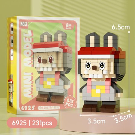 labub små partikler labub blok tegneserie dukker sammensatte legetøj små pyntegenstande