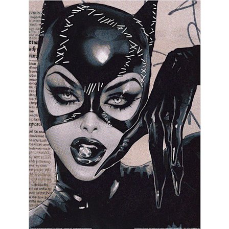 DC Comics Catwoman Pearls Print 40cm x 30cm Svart/Kräm