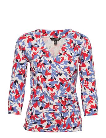 Floral Surplice Jersey Top Patterned Lauren Ralph Lauren