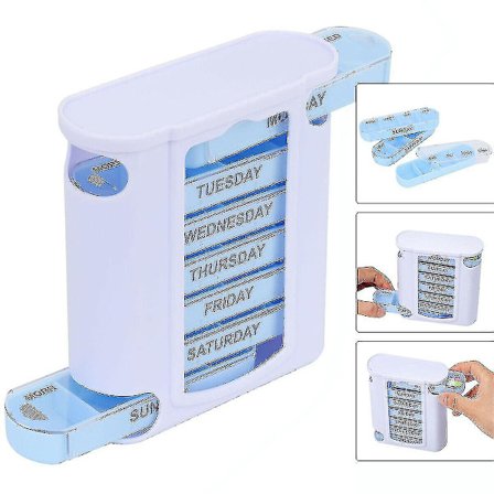 1x7 Dages Uge Pilleboks Organizer Tablet Medicin Opbevaring Dispenser Stor Stabelbar - yuhao