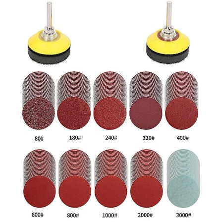 240 kpl 2 tuuman 50 mm hiomalaikkojen sarja 80-3000 karkeusasteen hiomapaperi- ja kiillotuslaikkasarja Dremel-pyörötyökalulle, hiomapaperitarvikkeet (