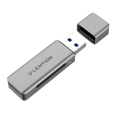 H7 Aluminium USB 3.0 Kortläsare SD 3.0 Adapter för SD/SDXC/SDHC Micro-SD/Micro-SDXC/Micro-kortläsare