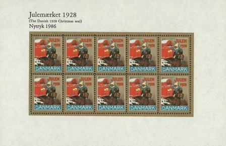 Danmark 1986 - julmärkeark 1928 - Nytryk - Postfrisk