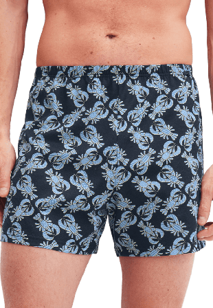 Calida Prints Boxer Shorts Pyjamas Herr Blå M
