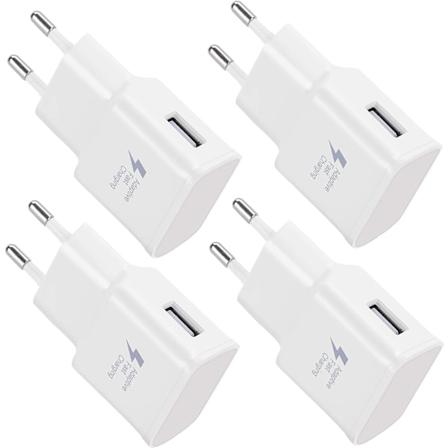 4-pakning 5V-2A USB-strømadapter for universell hurtiglader for iPhone 12/11/X 8/7/6, Samsung Galaxy S22 S21 S20 S10 S5 S6 S7 S8 S9/Edge/Plu