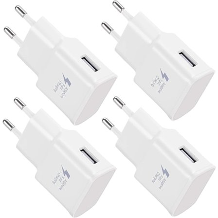 4-pakkaus 5V-2A USB-virtalähteen pistorasia-adapteri Universaali pikalaturi iPhone 12/11/X 8/7/6, Samsung Galaxy S22 S21 S20 S10 S5 S6 S7 S8 S9/Edge/