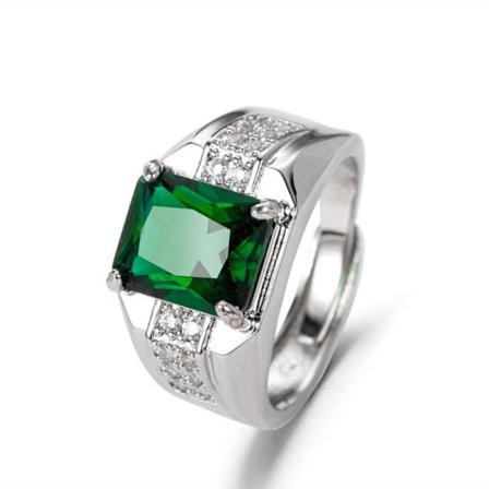 Elegant Ring För Män I Guld Grön & Blå Kunglig Stil Green One Size