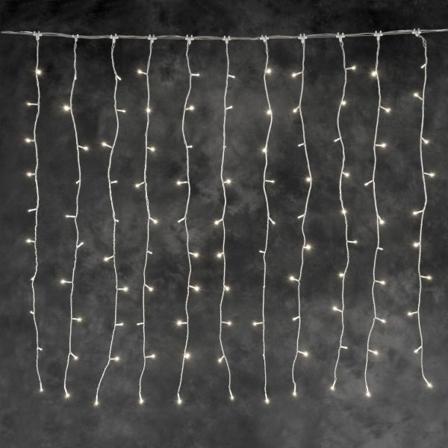 Konstsmide 4814-103 Lysslynge gardin, 104 varmhvite LED Transparent kabel, Belysning