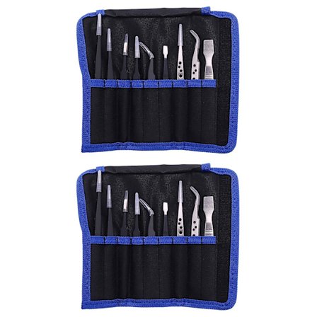 18 stk. Pincet Sæt Rustfrit Stål Antistatisk Præcisionspincet Til Elektronisk Mobiltelefon Reparation