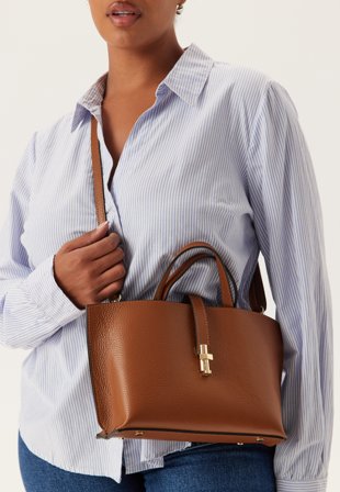 Latalia - Aversa Leather Handbag - L125 Camel - Kläder - - Bubbleroom